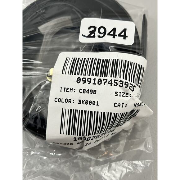 J Crew Wide Belt in Spazzolato Leather Womens Small Black Gold Roller Buckle - Picture 6 of 6